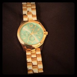 Valletta Gold Watch With Blue Face
